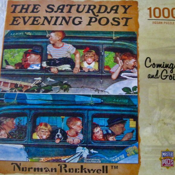 SATURDAY EVENING POST 1000 PIECE JIGSAW PUZZLE "COMING AND GOING" USED ONCE - Picture 5 of 5